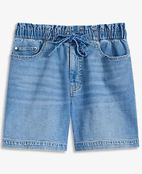 On 34th Women's High-Rise Paperbag-Waist Jean Shorts, Macy's Exclusive