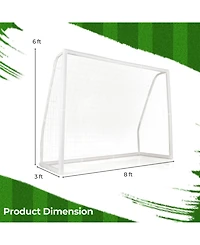 Sugift Outdoor Recreation & Sports Gear 8' x 6' Soccer Goal with Ground Stakes and Soccer Cones