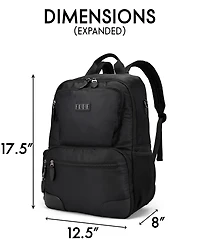 Elle Voyage 17.5" Twill and Faux Leather Backpack