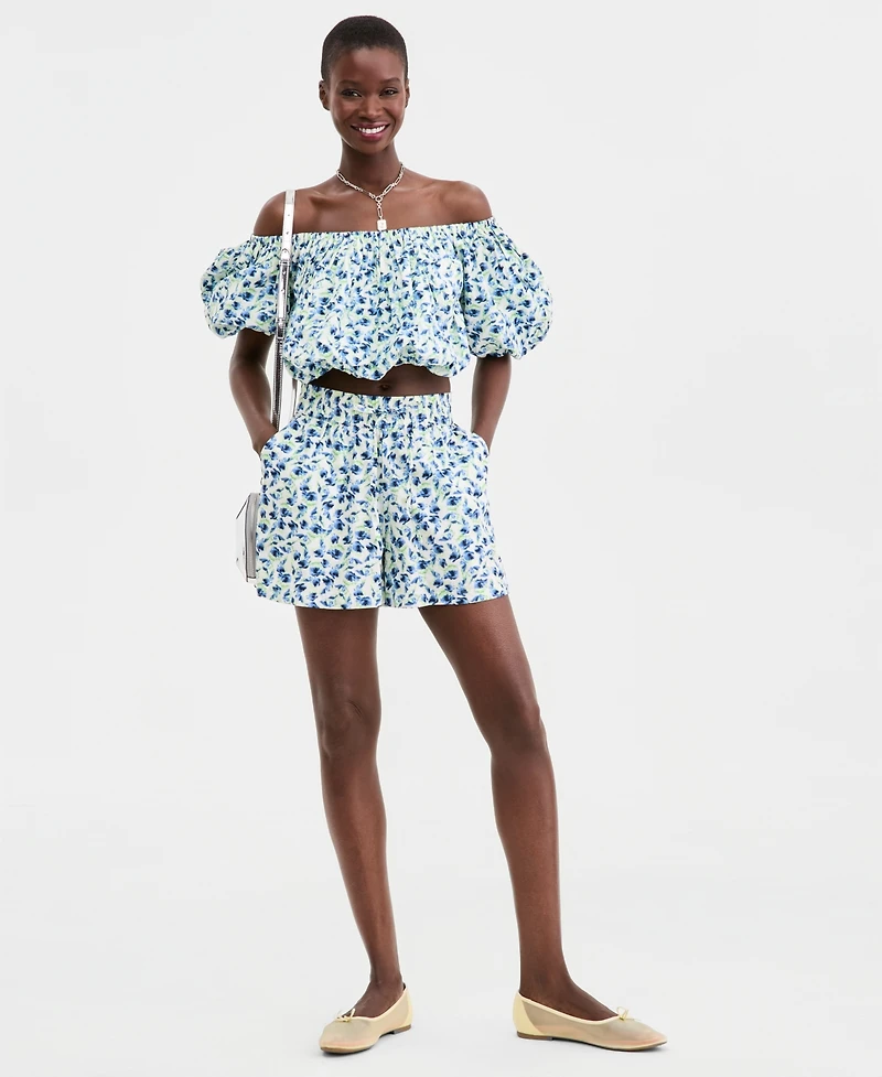 On 34th Women's Woven Ditsy Print Off-The-Shoulder Top, Macy's Exclusive