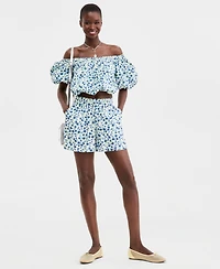 On 34th Women's Woven Ditsy Print Off-The-Shoulder Top, Macy's Exclusive