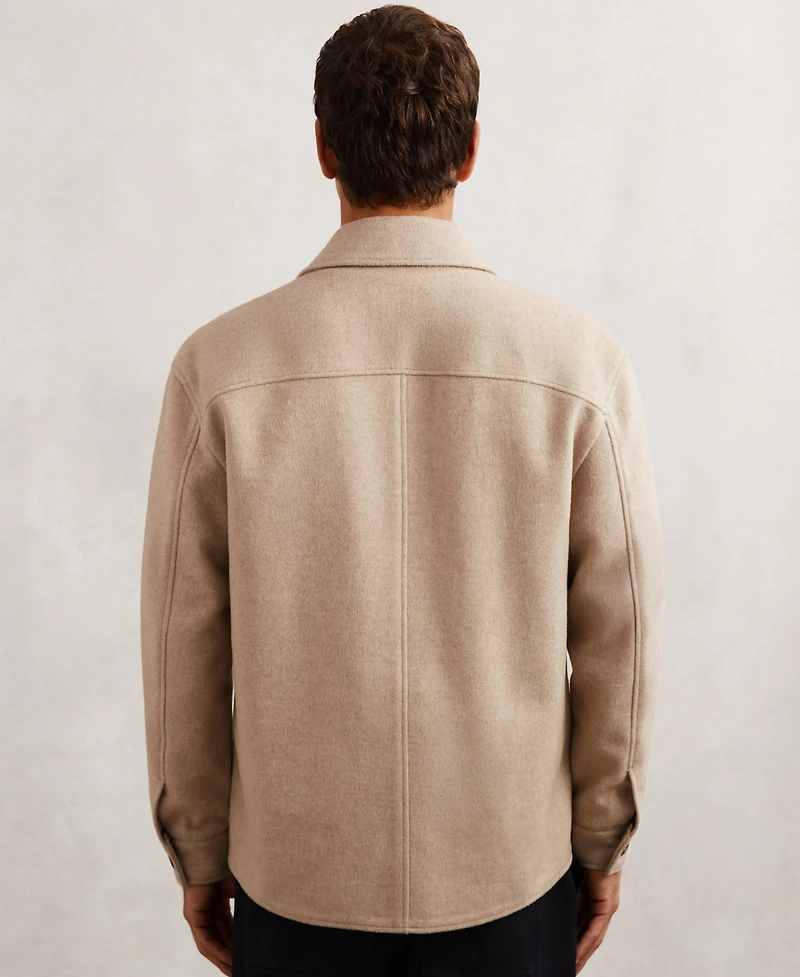 Reiss Men's Wool-Blend Twin-Pocket Overshirt