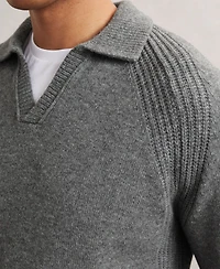 Reiss Men's Wool-Cashmere Open-Collar Sweater