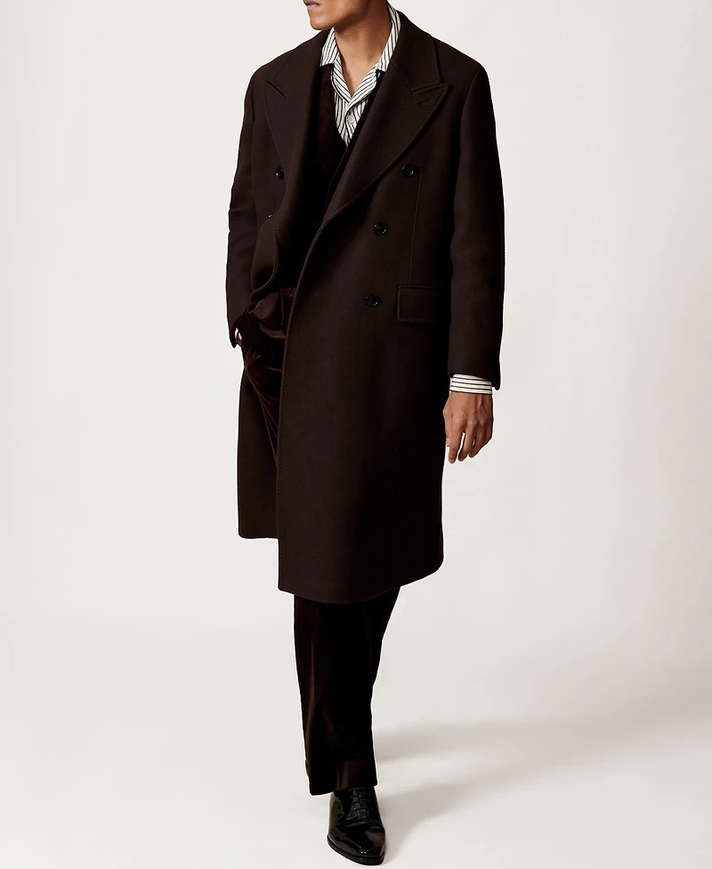 Reiss Men's Stripe Cuban-Collar Piped Shirt