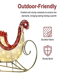Puleo International 32" Pre-Lit Outdoor Sleigh Christmas Holiday Decor
