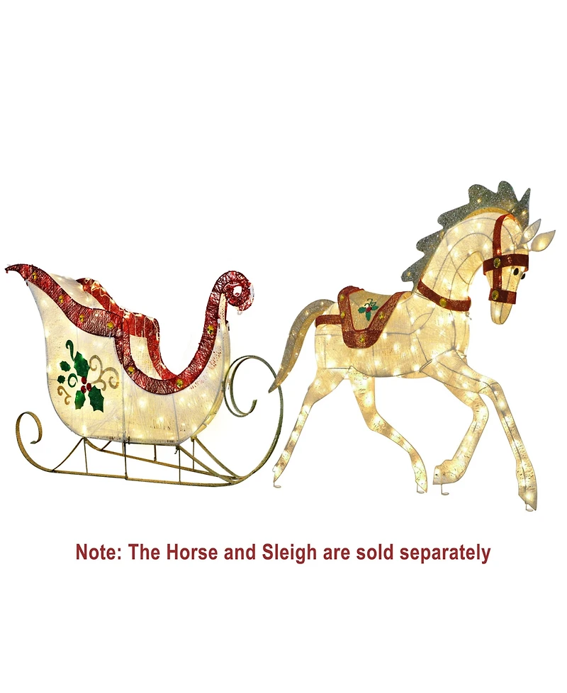 Puleo International 42" Pre-Lit Outdoor Horse Christmas Holiday Decor