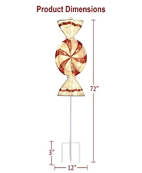 Puleo International 6' Pre-Lit Outdoor Peppermint Candy Pathway Stake Christmas Decor
