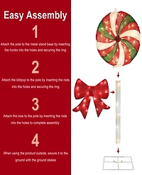 Puleo International 3' Pre-Lit Lollipop Christmas Holiday Decor
