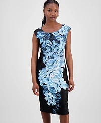 Connected Petite Floral-Print Sheath Dress