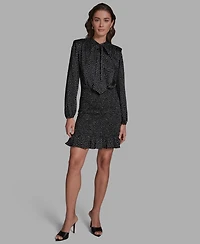 Bcbg Women's Hammered Satin Smocked Dress