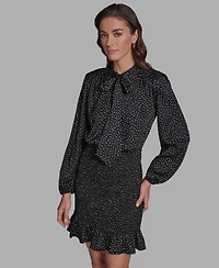 Bcbg Women's Hammered Satin Smocked Dress