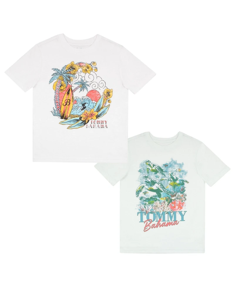 Tommy Bahama Boys 2 Piece Casual Crewneck T-Shirt Bundle Set