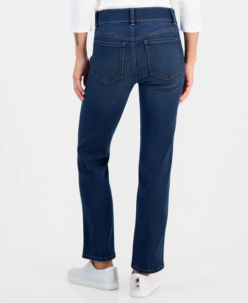 Style & Co Petite High-Rise Pull-On Straight-Leg Jeans, Macy's Exclusive
