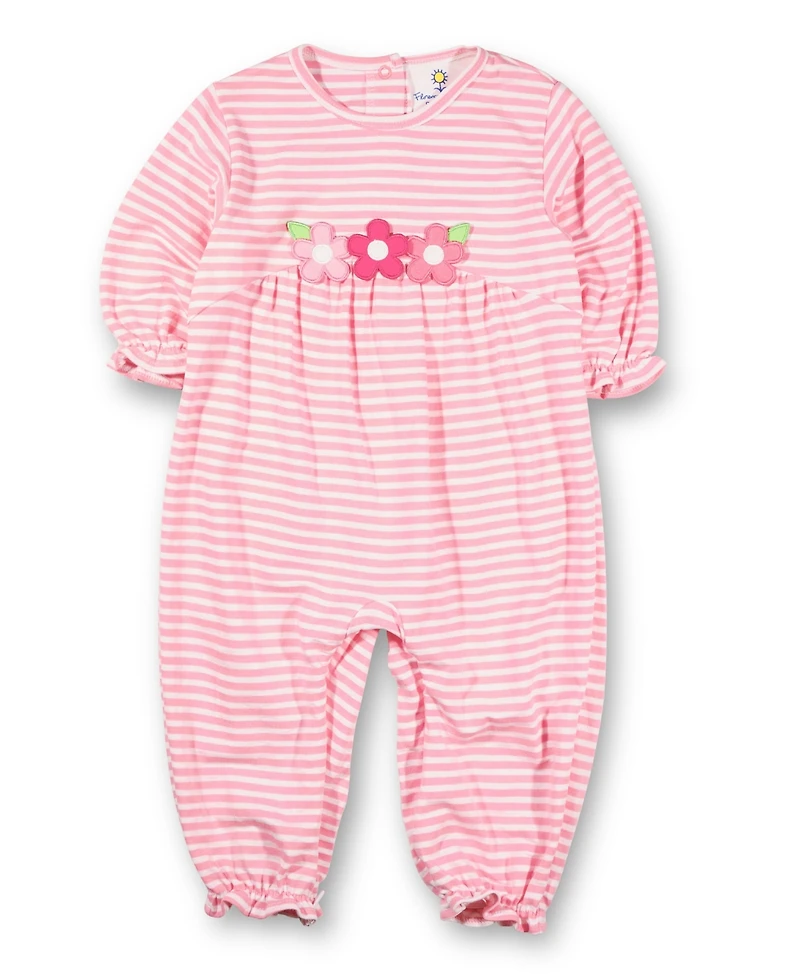 Florence Eiseman Baby Girls Stripe Knit Longall With Flowers