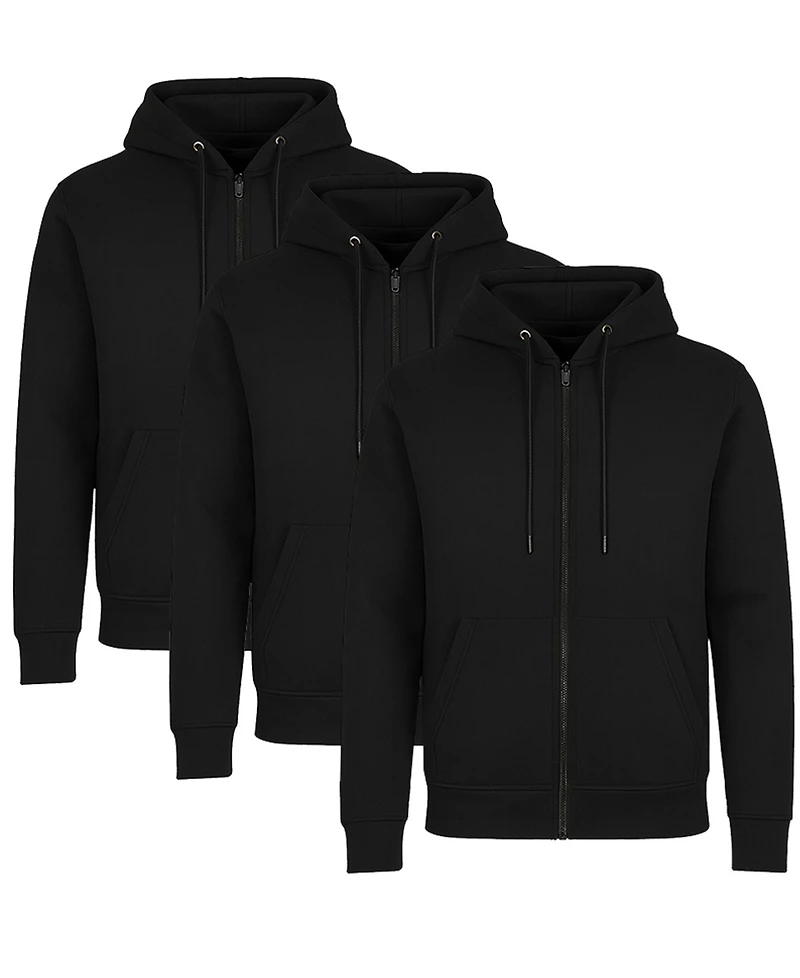 Blue Ice Men's Lined Full-Zip Hoodie, 3-Pack