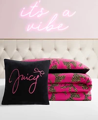Juicy Couture Plush Reversible Cheetah Bows 3-Pc. Comforter Set, Twin/Twin Xl