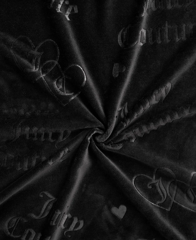 Juicy Couture Embossed Interlocking Hearts Throw, 50"x70"