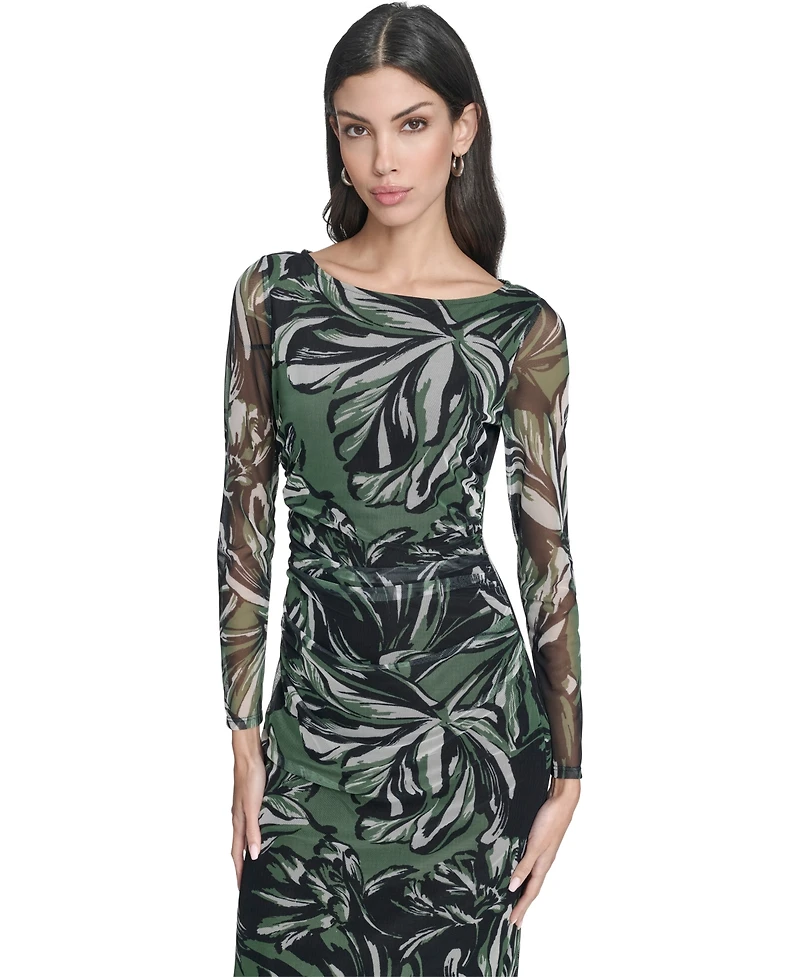 Vince Camuto Women's Printed Long-Sleeve Dress