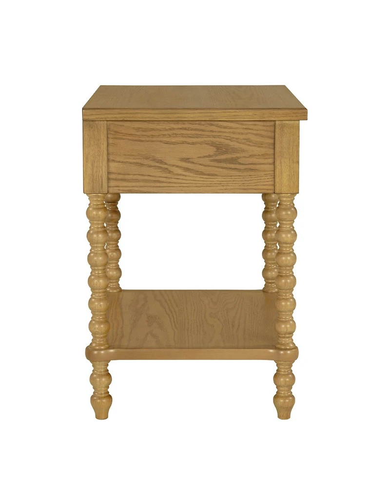 Madison Park Signature 24" Solid Wood Frame Camel Oak Finish Nightstand