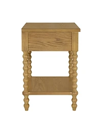 Madison Park Signature 24" Solid Wood Frame Camel Oak Finish Nightstand