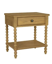 Madison Park Signature 24" Solid Wood Frame Camel Oak Finish Nightstand