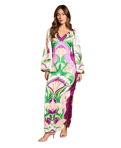 Coast Women's Long Sleeve Placement Print Midi Dress