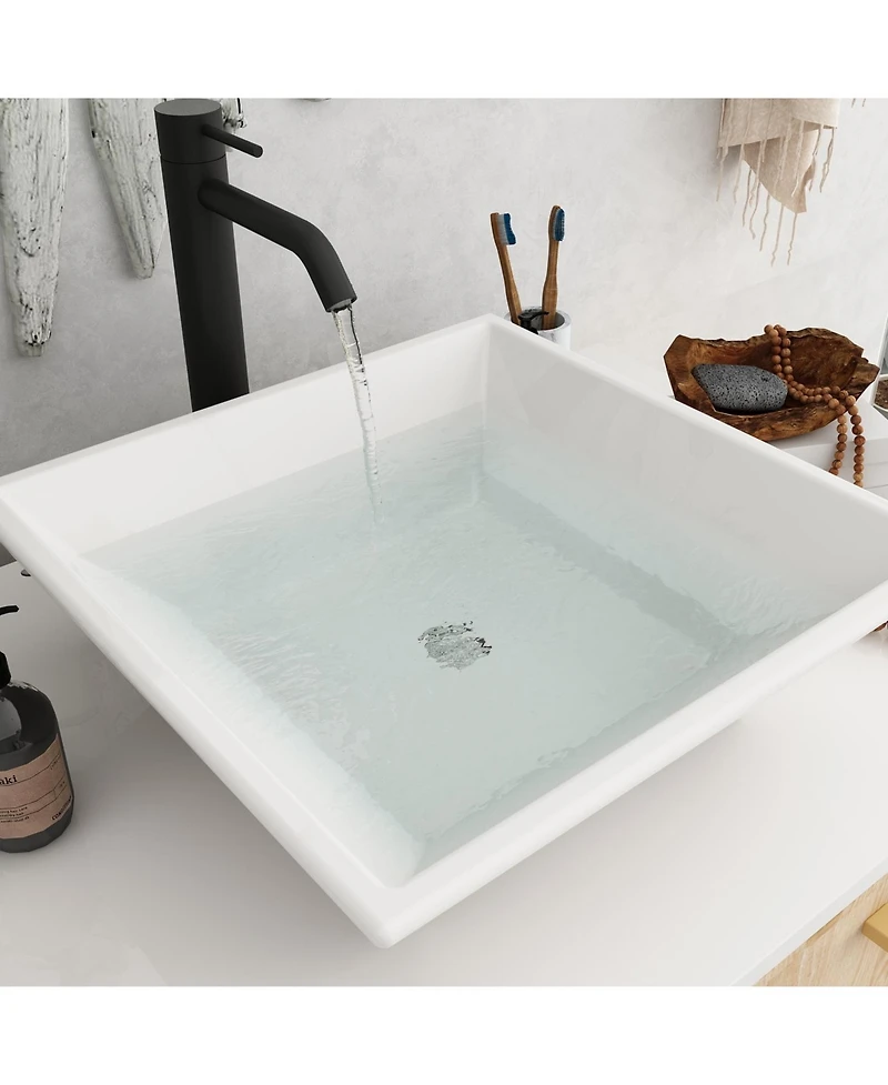 Homsee Bathroom Vanity with Marble Top and Drawer