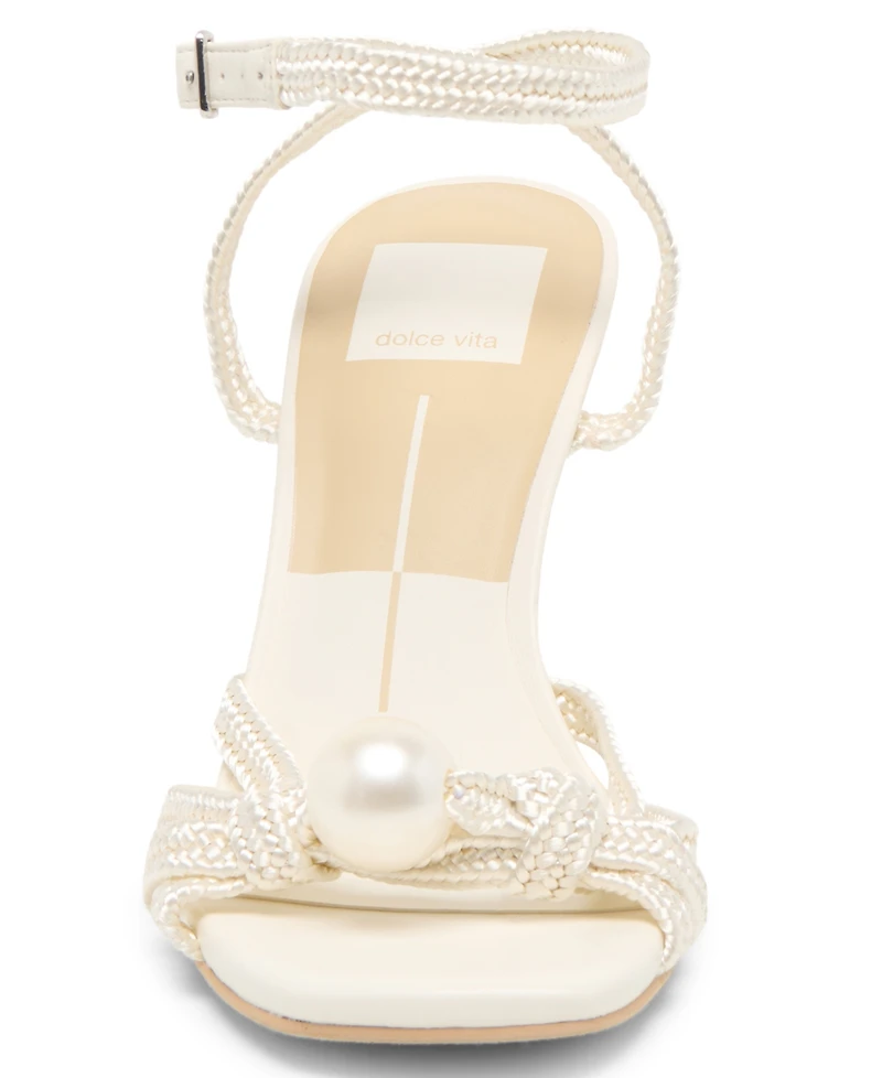 Dolce Vita Women's Helle Imitation Pearl Strappy High Heel Dress Sandals