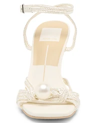 Dolce Vita Women's Helle Imitation Pearl Strappy High Heel Dress Sandals