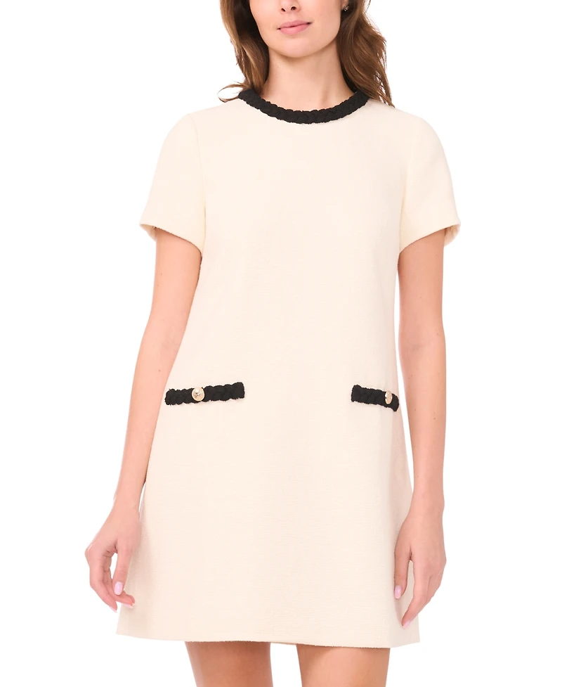 CeCe Women's Short-Sleeve Tweed Dress