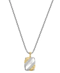 Effy Collection Men's Diamond Pendant Necklace (1/3 ct. t.w.) in Gold Over Silver
