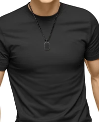 Effy Collection Men's Black Spinel Pendant Necklace (1-7/8 ct. t.w.) in Silver and Titanium