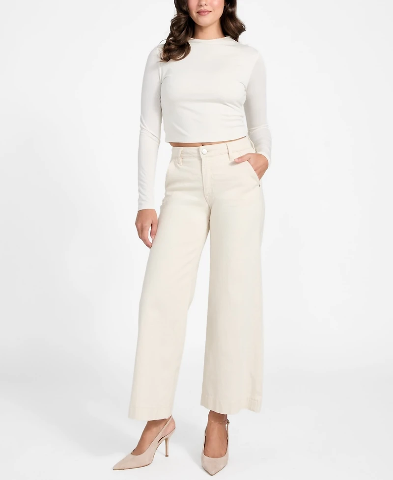 Guess Women's Wide Leg Stretch Denim Jeans