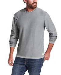 Weatherproof Vintage Men's Long Sleeve Crewneck Twill Stonewash Sweater
