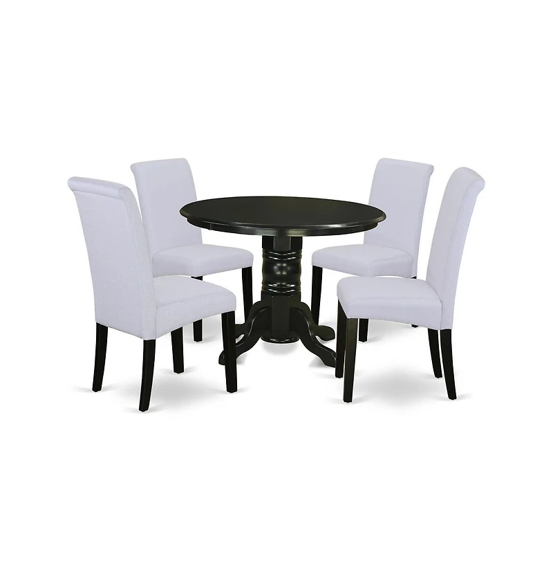 East West Furniture Dining Room Set Black, SHBA5-blk-05