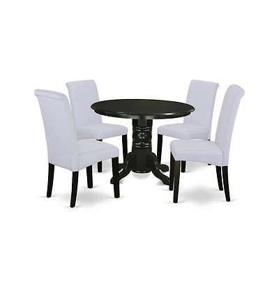 East West Furniture Dining Room Set Black, SHBA5-blk-05