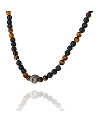 Lucky Brand Men s Lava Rock & Tiger Eye Beaded Necklace, 22''