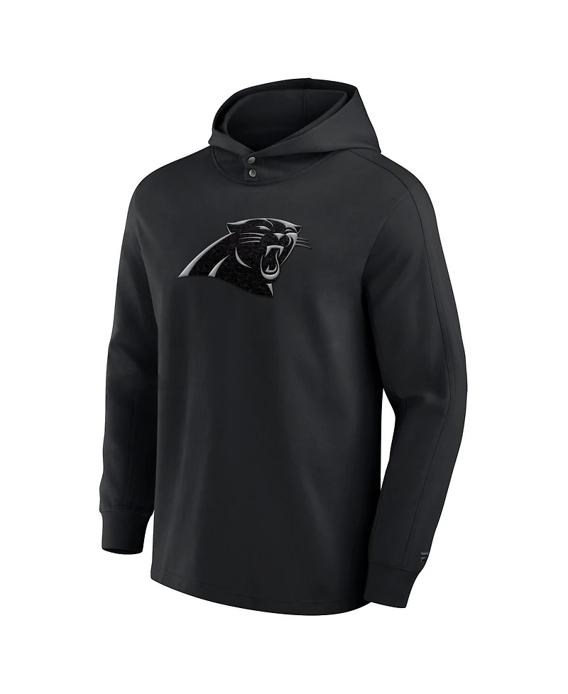 Fanatics Men's Black Carolina Panthers Elements Blaze Tri-Blend Long Sleeve Hoodie T-Shirt