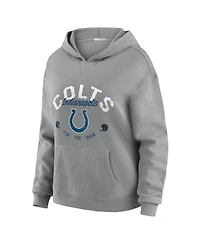 Wear by Erin Andrews Women's 2-Piece Gray Indianapolis Colts Waffle-Knit Long-Sleeve Hoodie and Lounge Pant Set