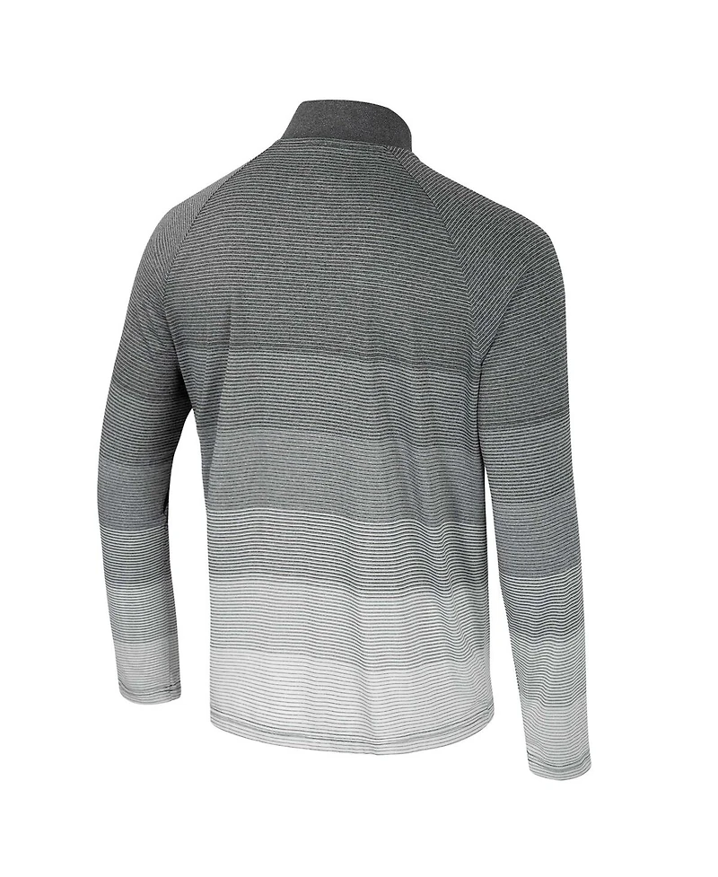 Colosseum Men's Gray Nebraska Huskers Ai Striped Mesh Quarter-Zip Raglan Windshirt Jacket