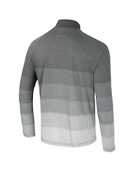 Colosseum Men's Gray Nebraska Huskers Ai Striped Mesh Quarter-Zip Raglan Windshirt Jacket