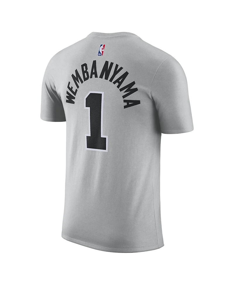 Jordan Men's and Women's Victor Wembanyama Silver San Antonio Spurs Name Number T-Shirt
