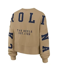 Jordan Women's Tan North Carolina Tar Heels Oversized Phoenix 2-Hit Pullover Sweatshirt