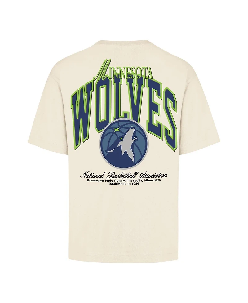 '47 Brand Men's and Women's Cream Minnesota Timberwolves Crossover Collection Foundation Pocket T-Shirt