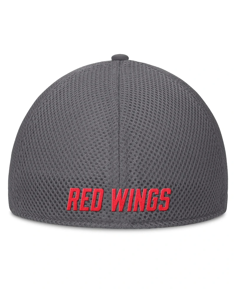 Fanatics Men's Gray Detroit Red Wings Clincher Team Stripes Flex Hat
