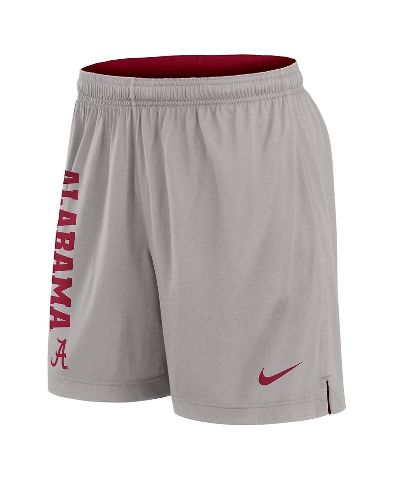 Nike Men's Crimson/Gray Alabama Crimson Tide Courtside Standard Issue Dri-fit Reversible Shorts