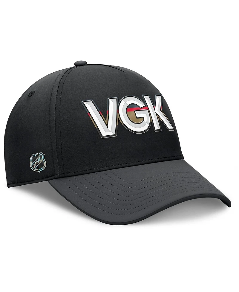Fanatics Men's Black/Charcoal Vegas Golden Knights Authentic Pro Rink Team Code Flex Hat