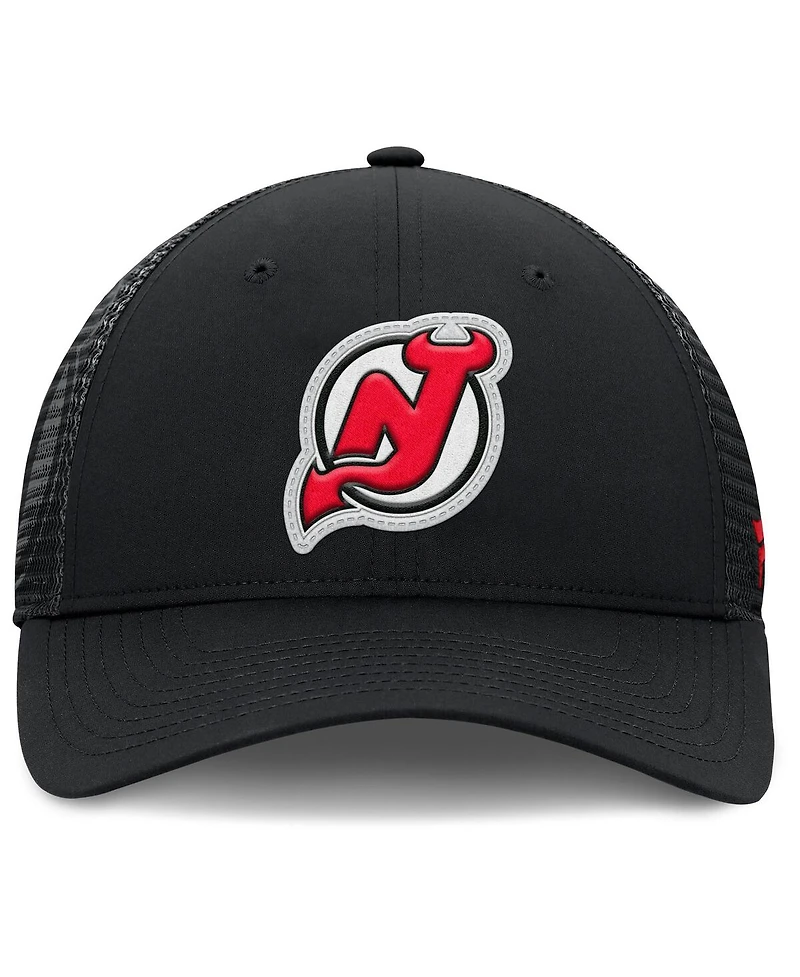 Fanatics Men's Black New Jersey Devils Authentic Pro Home Ice Trucker Adjustable Hat