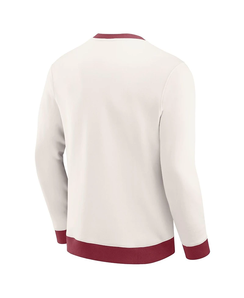 Darius Rucker Collection by Fanatics Men's Cream Colorado Avalanche Color Block Pullover Sweatshirt