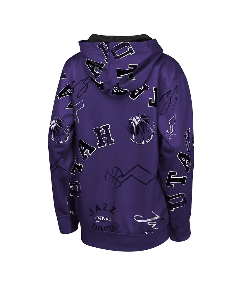 Outerstuff Big Boys and Girls Purple Utah Jazz Moving Violation Hoodie